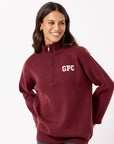 Knit Half Zip in Mulberry
