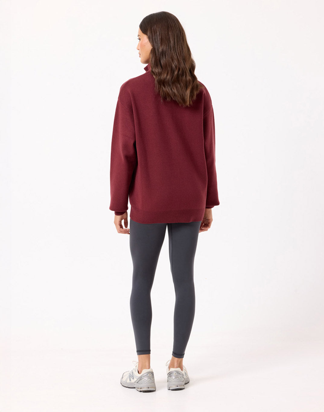 Knit Half Zip in Mulberry