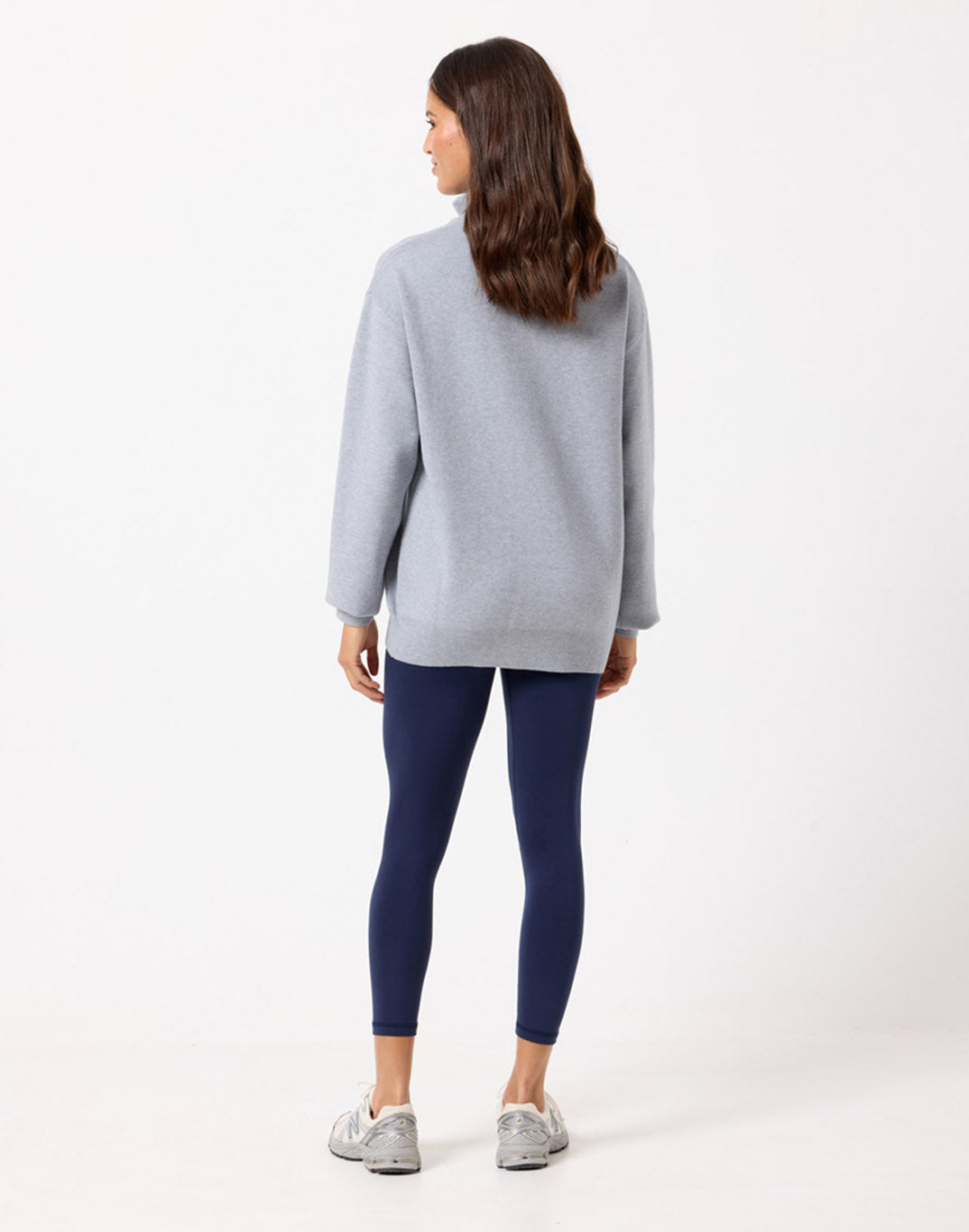 Knit Half Zip in Stone