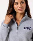 Knit Half Zip in Stone