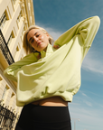 Snap Collar Sweatshirt in Lime Sorbet