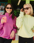 Snap Collar Sweatshirt in Lime Sorbet