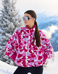 Snap Polar Fleece in Pink Pop Print
