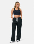 Clubhouse Wide Leg Jogger in Black