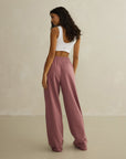 Wide Leg Jogger in Terra Rose