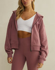 Daily Zip Hoodie in Terra Rose