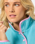 Half Snap Polar Fleece in Aqua