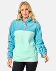 Half Snap Polar Fleece in Aqua