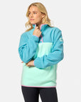 Half Snap Polar Fleece in Aqua