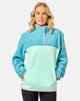 Half Snap Polar Fleece in Aqua