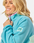 Half Snap Polar Fleece in Aqua
