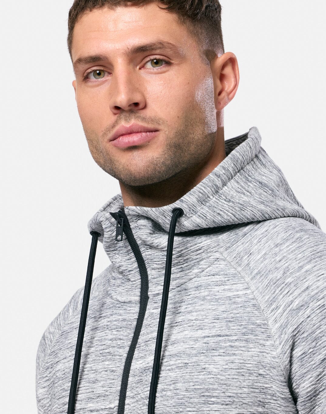 Grey Fleck Zip Hoodie