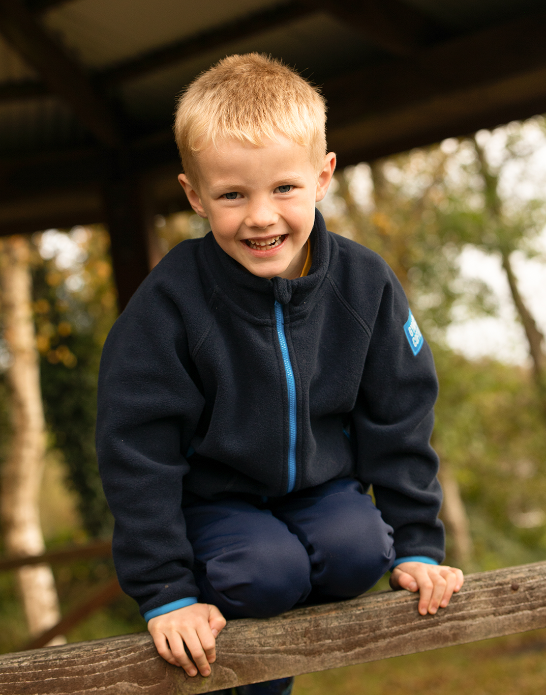 Kids Full Zip Polar Fleece in Obsidian Blue