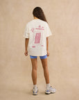 Oversized Print Tee in Warm White