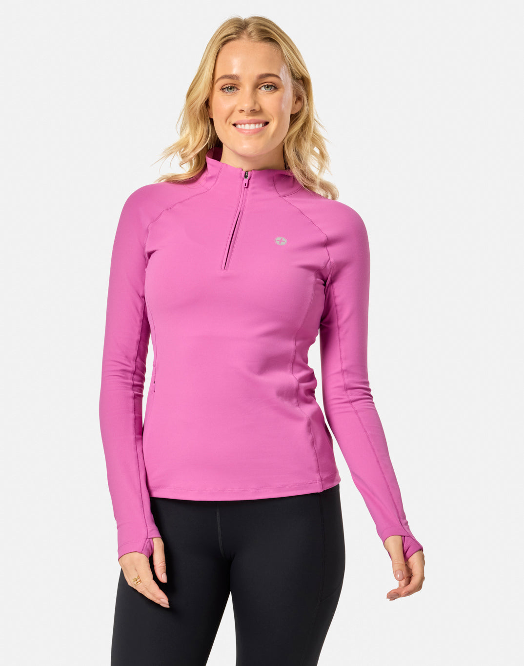Relentless 1/4 Zip in Crisp Pink