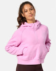 Sierra Crop Half Zip Hoodie in Cotton Candy
