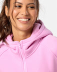 Sierra Crop Half Zip Hoodie in Cotton Candy
