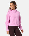 Sierra Crop Half Zip Hoodie in Cotton Candy