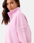 Snap Collar Sierra Sweatshirt in Baby Pink