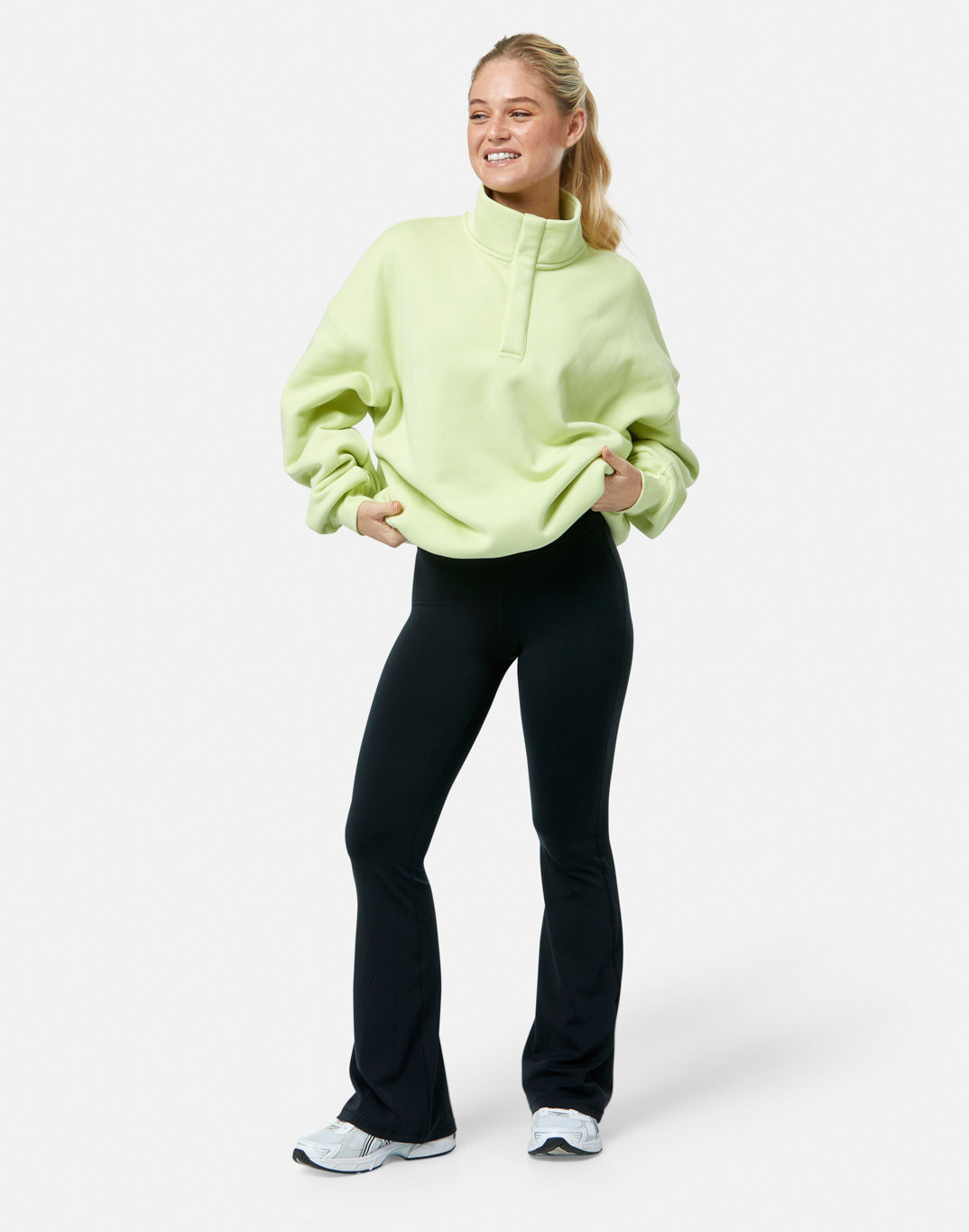 Snap Collar Sierra Sweatshirt in Lime Sorbet