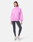 Snap Collar Sierra Sweatshirt in Fuchsia Pink