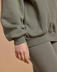 Snap Collar Sierra Sweatshirt in Olive
