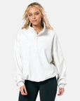 Snap Collar Sierra Sweatshirt in White Marl