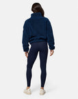 Industry Fleece High Collar Jacket in Petrol Blue