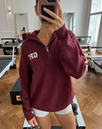 Knit Half Zip in Mulberry