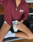 Knit Half Zip in Mulberry