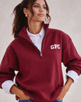 Knit Half Zip in Mulberry
