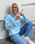 Knit Half Zip in Baby Blue