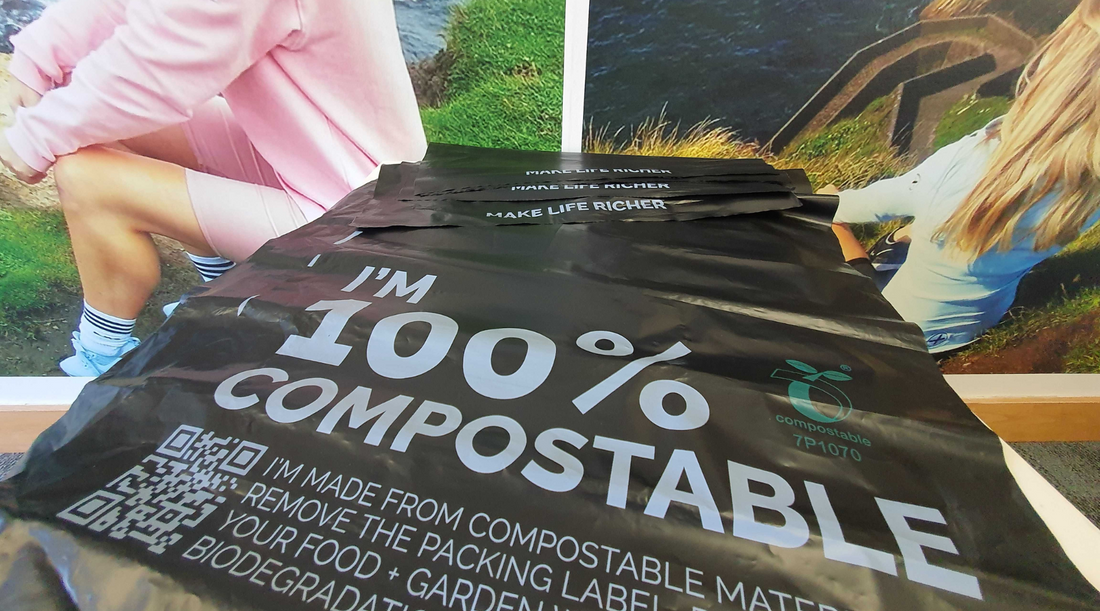 100% Compostable packaging Gym+Coffee biodegradable sustainable bags