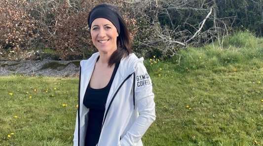 Michelle McDonnell Brehony wearing the Classic Hoodie in White by Gym+Coffee.