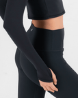 Aurora Long Sleeve Crop Tee in Black - Long Sleeves - Gym+Coffee IE