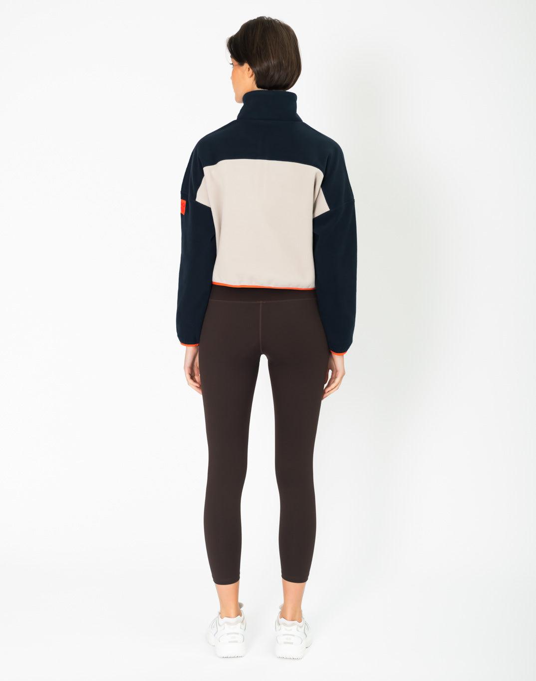 Half Zip Crop Polar Fleece in Obsidian/Cream - Fleeces - Gym+Coffee IE