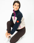 Half Zip Crop Polar Fleece in Obsidian/Cream - Fleeces - Gym+Coffee IE