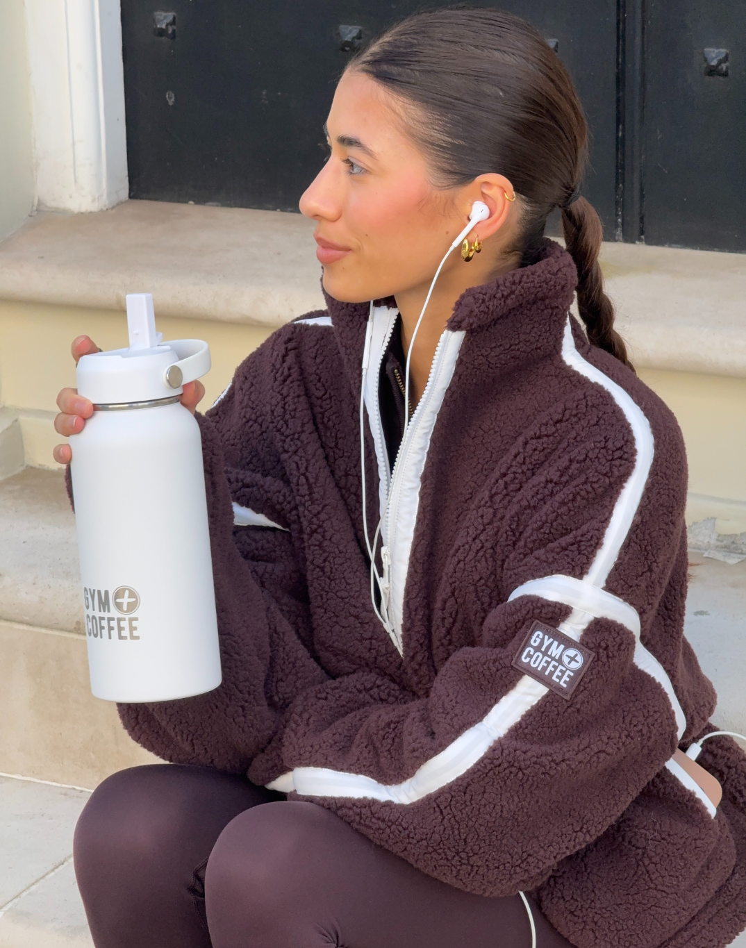 Industry Fleece Half Zip in Mocha Bean