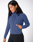 Chill Zip Crop Hoodie in Thunder Blue - Hoodies - Gym+Coffee IE