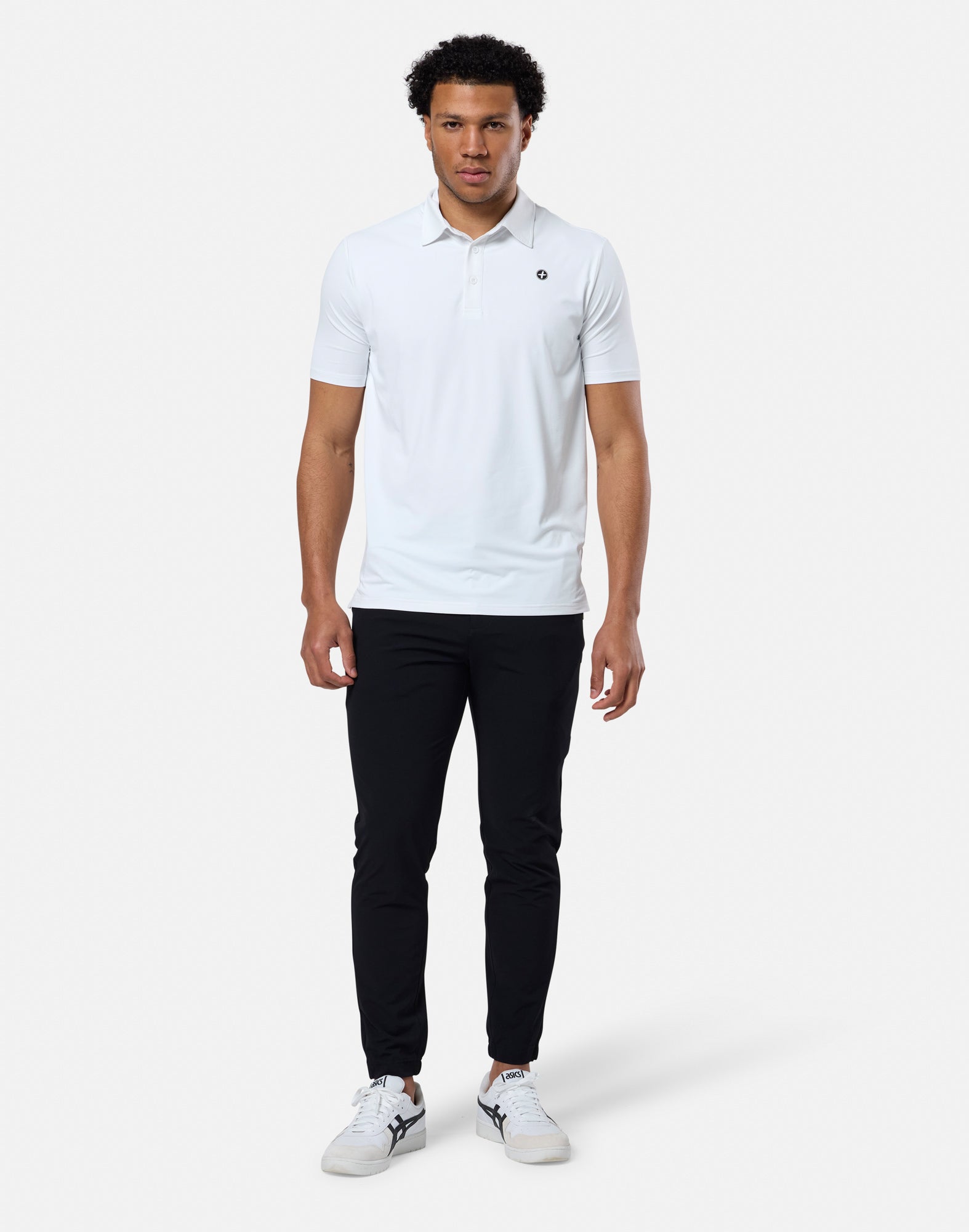 Coffee Polo Tee in Ultra White