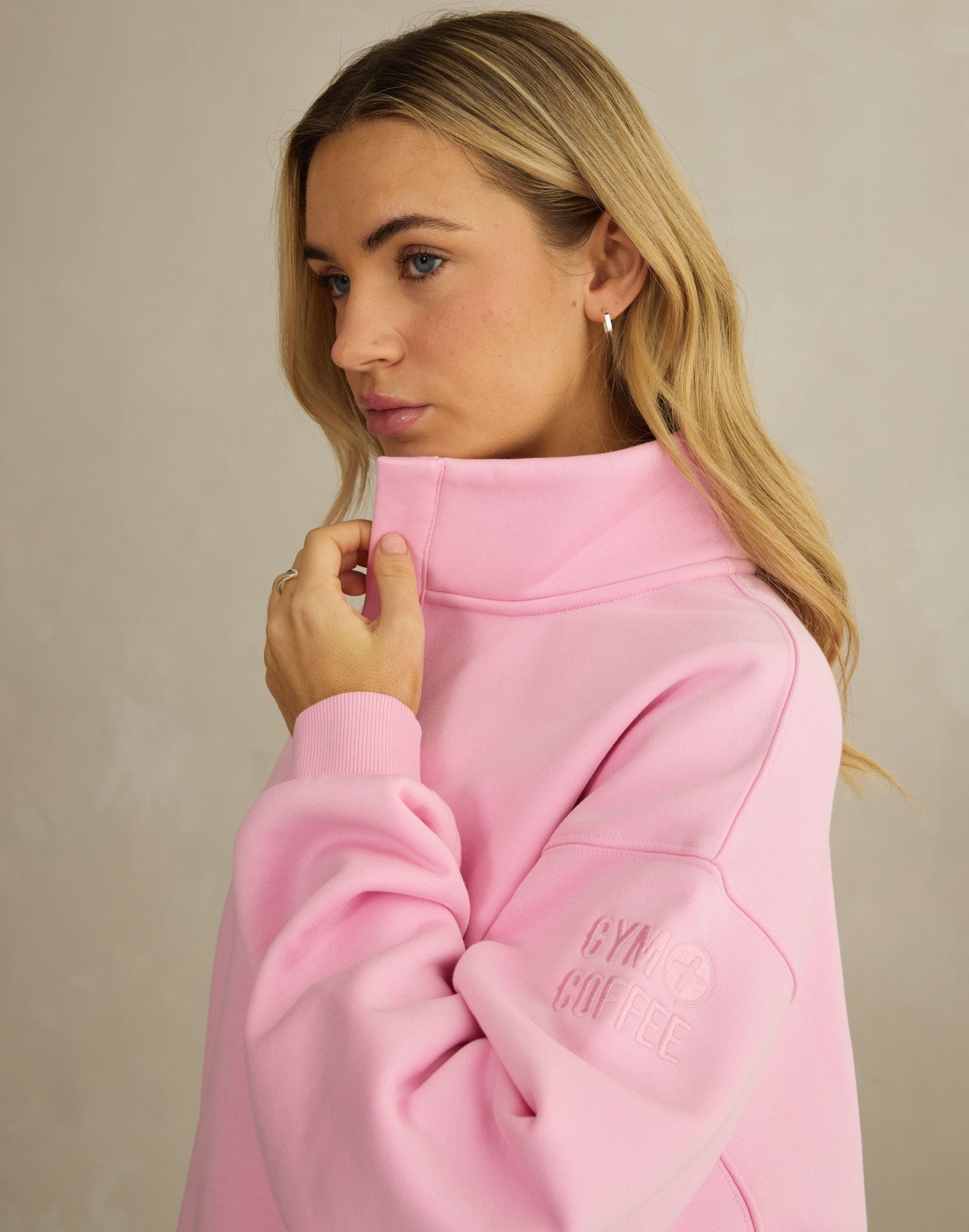 Daily Snap Collar Sweatshirt in Pink Blossom