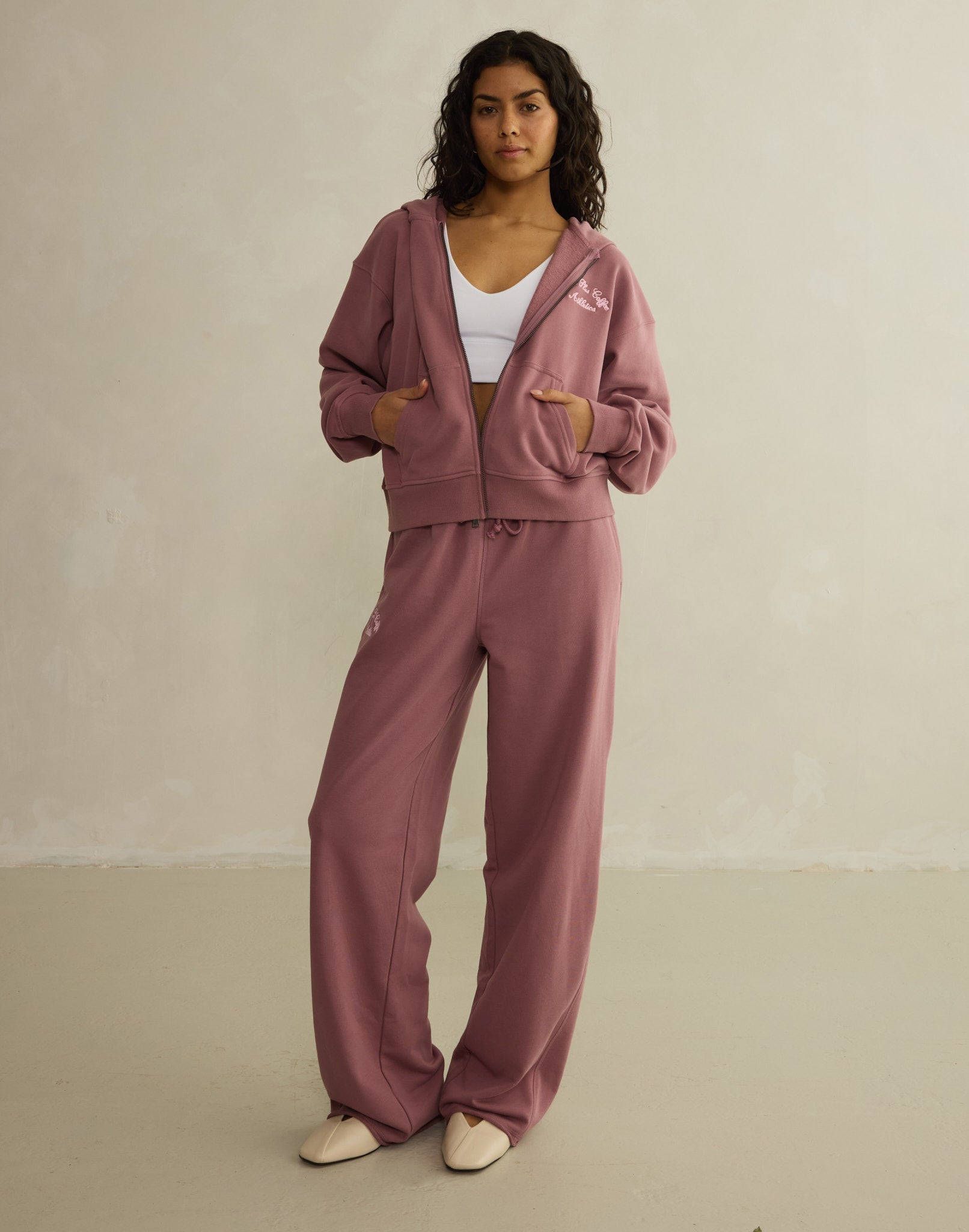 Daily Zip Hoodie in Terra Rose