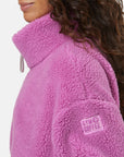 Industry Fleece High Collar Jacket in Crisp Pink