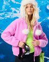 Industry Fleece High Collar Jacket in Neon Pink