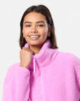 Industry Fleece High Collar Jacket in Neon Pink