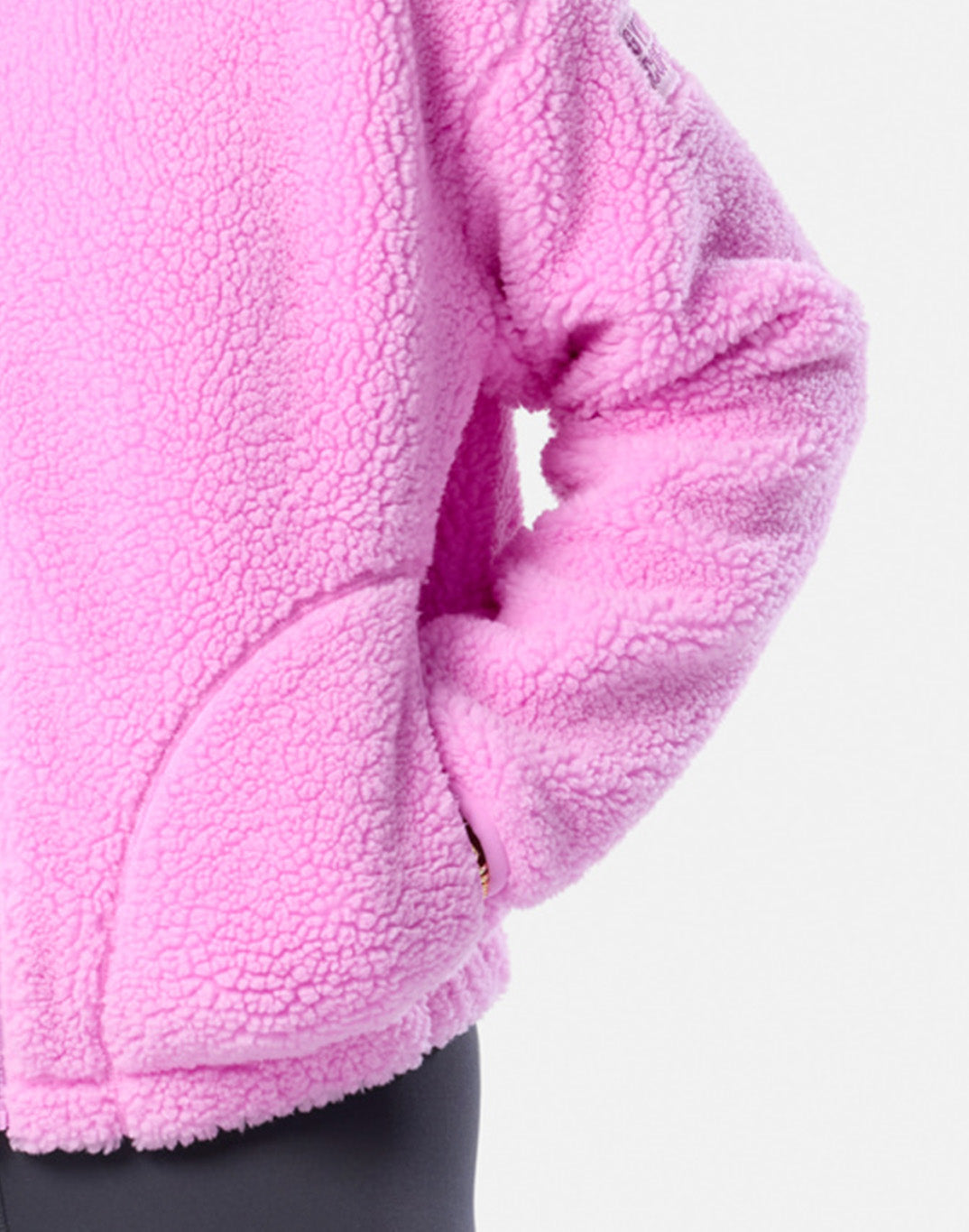 Industry Fleece High Collar Jacket in Neon Pink