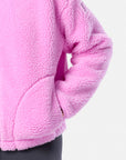 Industry Fleece High Collar Jacket in Neon Pink