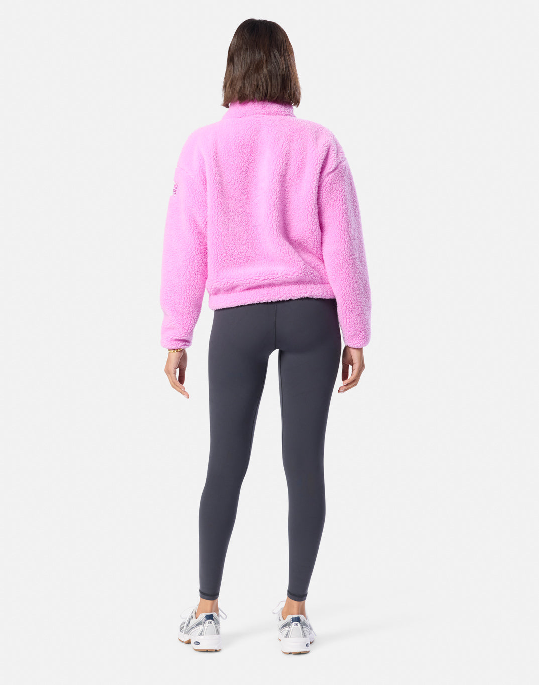 Industry Fleece High Collar Jacket in Neon Pink