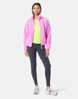 Industry Fleece High Collar Jacket in Neon Pink