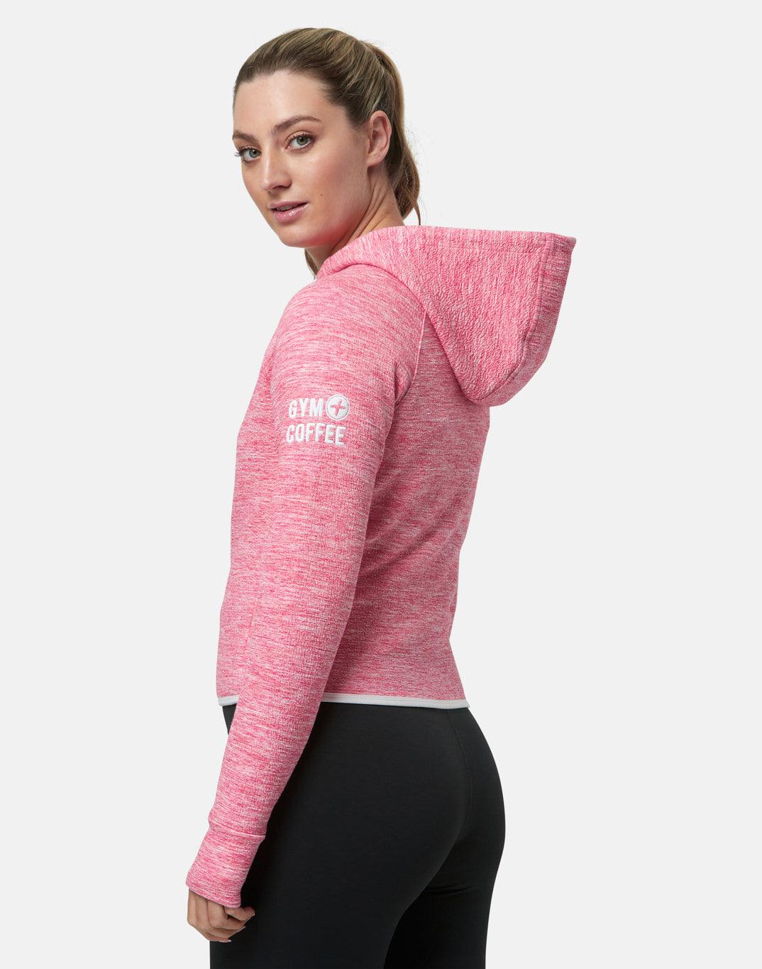 Pink Fleck Zip Crop Hoodie - Hoodies - Gym+Coffee IE